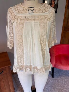 Maeve Ivory Lace Panel Blouse